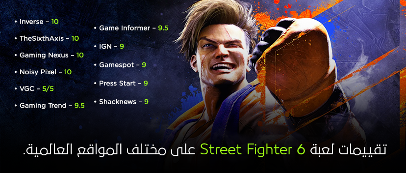 تقييمات لعبة Street Fighter 6 على مختلف المواقع العالمية.