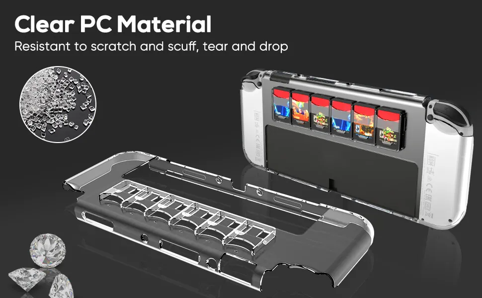 KASTWAVE Protective Case for Switch OLED Model with Game Card Storage