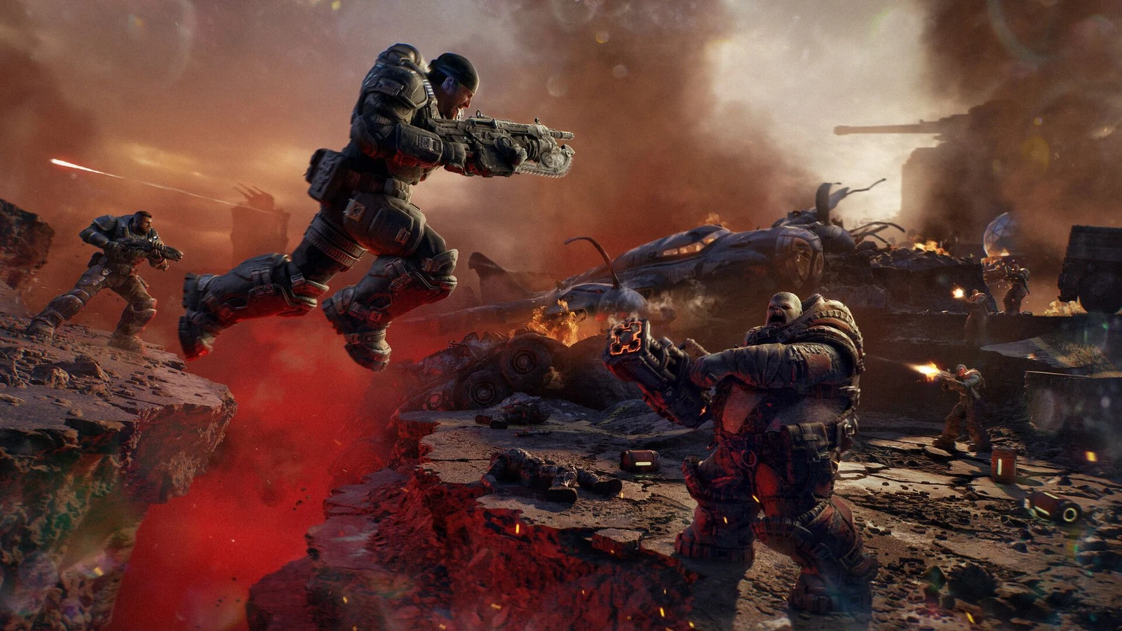 Marcus Fenix facing the devastation of Emergence Day