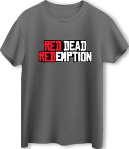 Red Dead Redemption Logo LOOM Oversized Gaming T-Shirt - Gray