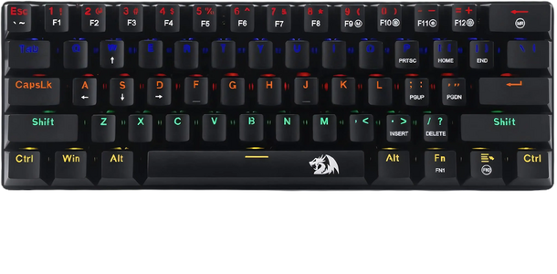 Redragon K613 JAX 60% Wired Black Gaming Mechanical Keyboard - Blue Switches
