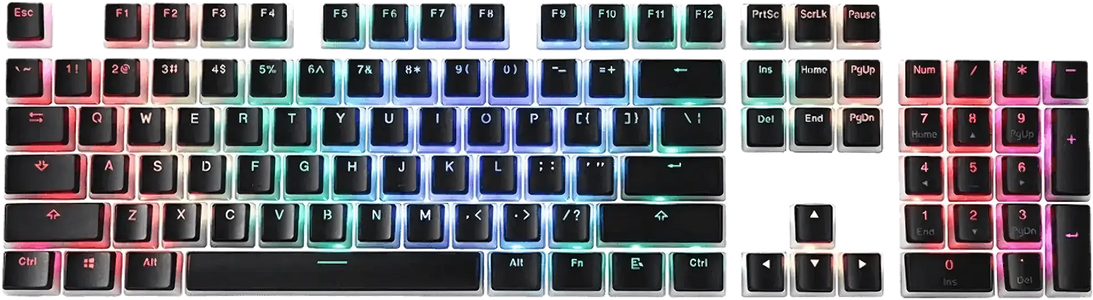 Redragon A130 أغطية مفاتيح بودنغ سوداء، مجموعة أغطية مفاتيح 104 مفتاحًا قياسية Doubleshot PBT