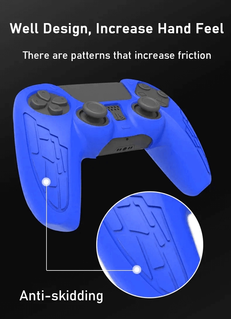 PS5 Controller Silicone Cover Case with Grips - Blue  for sale in Emirates from Games2all