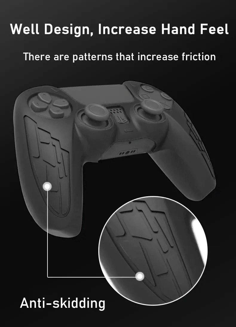 PS5 Controller Silicone Cover Case with Grips - Black  for sale in Emirates from Games2all