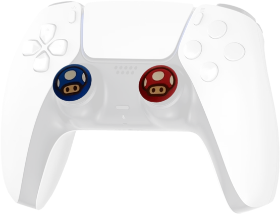 Toad and Mini Mushrooms Thumb Grips - Blue and Red