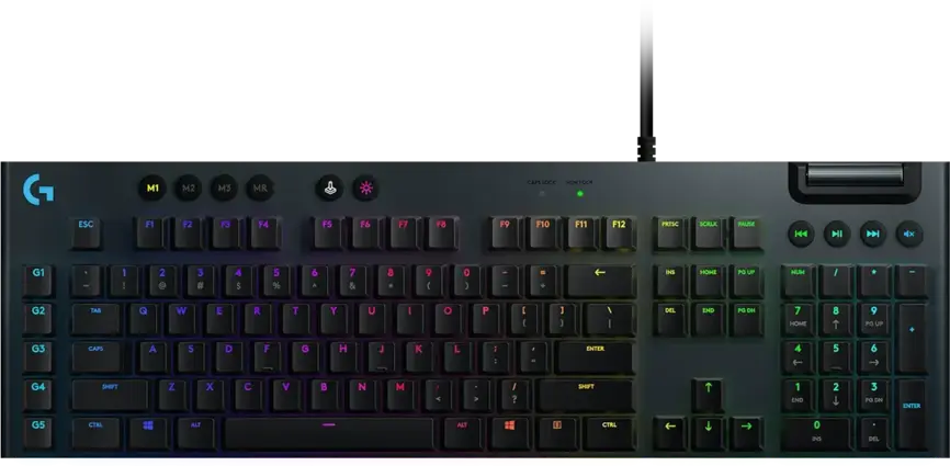 Logitech G815 LIGHTSYNC RGB Wired Mechanical Clicky Gaming Keyboard - Black