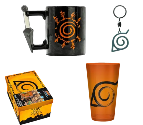 Naruto Shippuden Premium Box Large Glass + Keychain + 3D Mug
