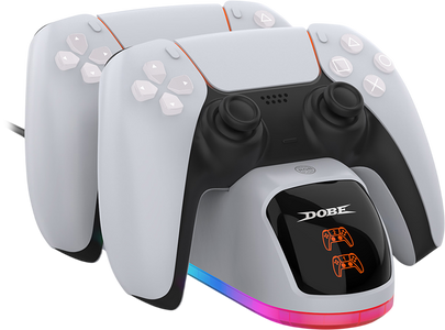 قاعدة شحن مزدوج من دوبي RGB لوحدات تحكم بلايستيشن 5 