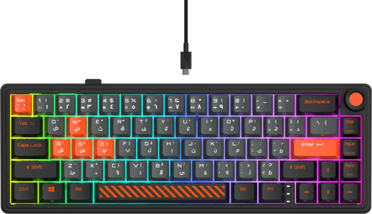 GamerTek Fusion 65% Wireless Mechanical Keyboard - Black
