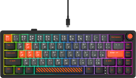 GamerTek Fusion 65% Wireless Mechanical Keyboard - Black