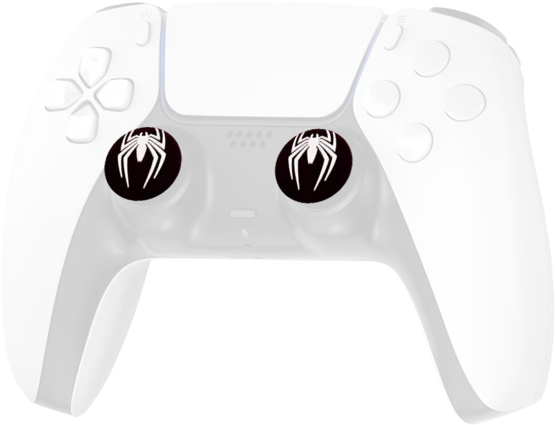 Spider White Thumb Grips - Black