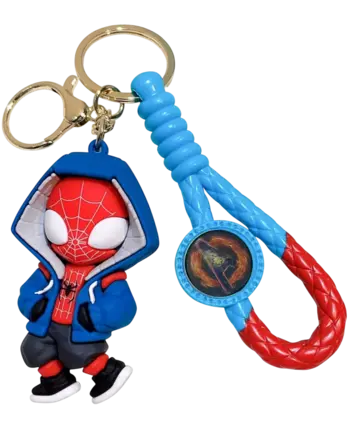 Marvel Spider Man With Blue Hood - Keychain Medal	