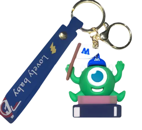 Monsters INC Mike Wazowski University Keychain Medal	