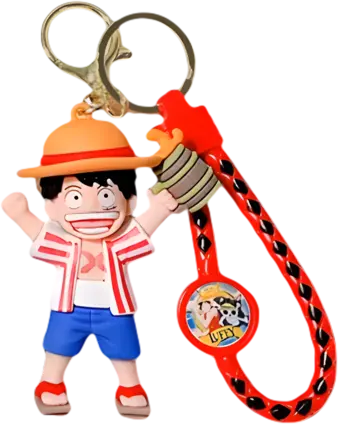 One Piece Luffy With Barrel - Keychain Medal	