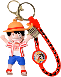 One Piece Luffy With Barrel - Keychain Medal	