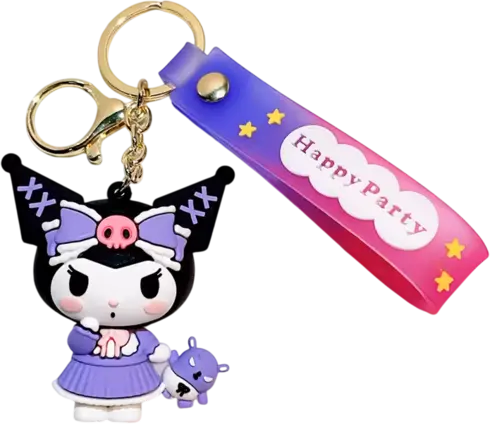  Hello Kitty Kuromi With Doll - Keychain Medal	