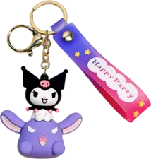  Hello Kitty Kuromi Riding Bunny - Keychain Medal	