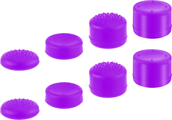 8 in 1 Silicone Thumb Stick Grips Controller Analog Cap Purple