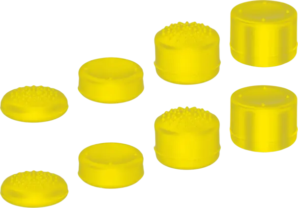 8 in 1 Silicone Thumb Stick Grips Controller Analog Cap - Yellow
