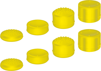 8 in 1 Silicone Thumb Stick Grips Controller Analog Cap - Yellow