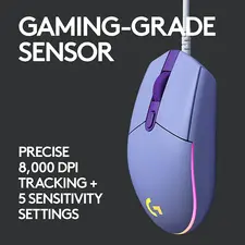 Logitech G203 Lightsync Optical Wired Gaming Mouse RGB - Purple (Lilac)  for sale in Emirates from Games2all