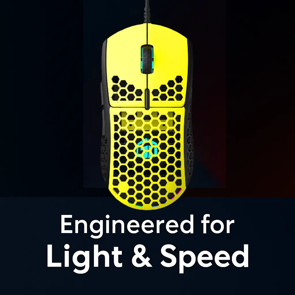 GamerTek GM16 Ultralight Precision Wired Gaming Mouse - Yellow  for sale in Emirates from Games2all