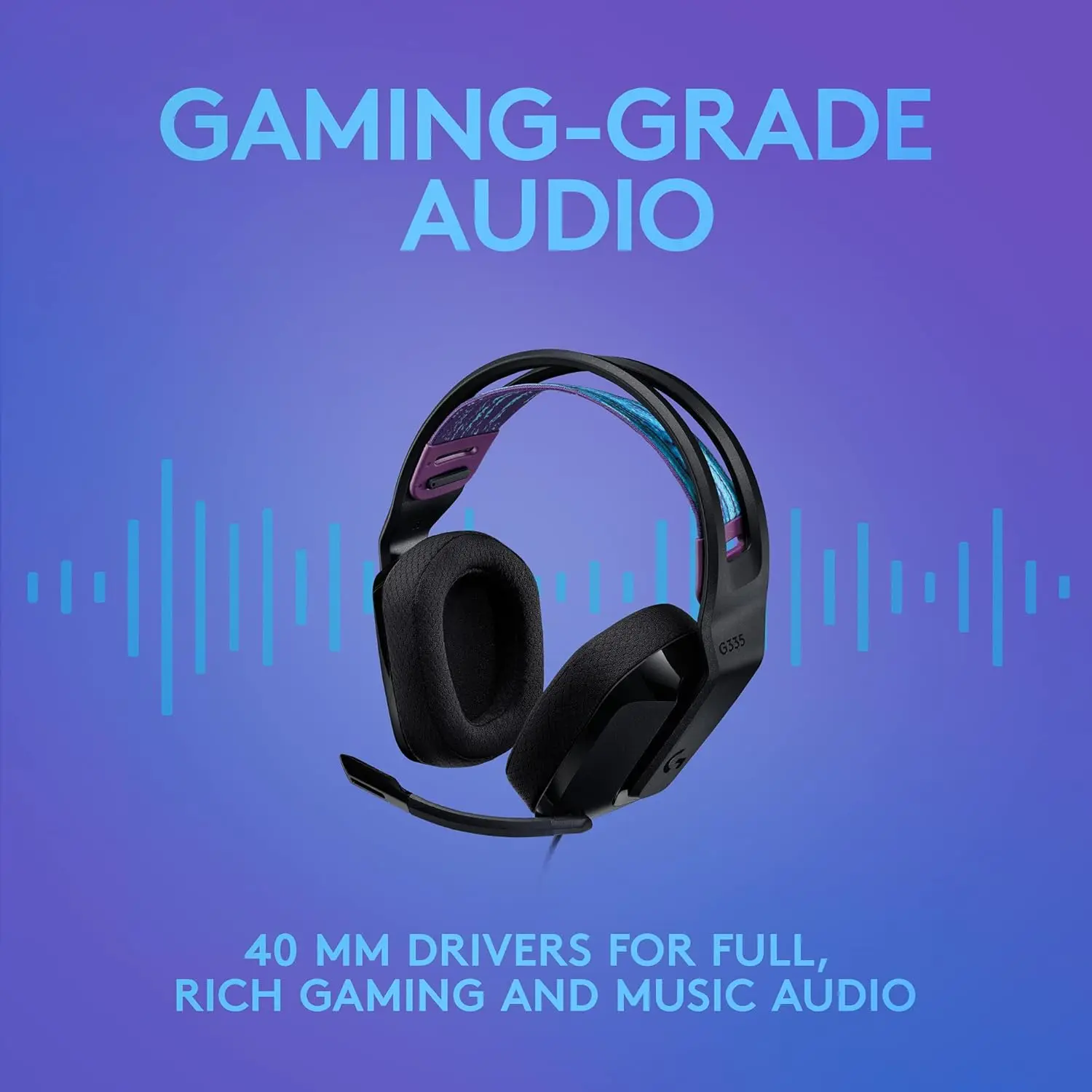 سماعة جيمنج سلكية من لوجيتك G335 - أسود  للبيع في ألإمارات من خلال Games2all