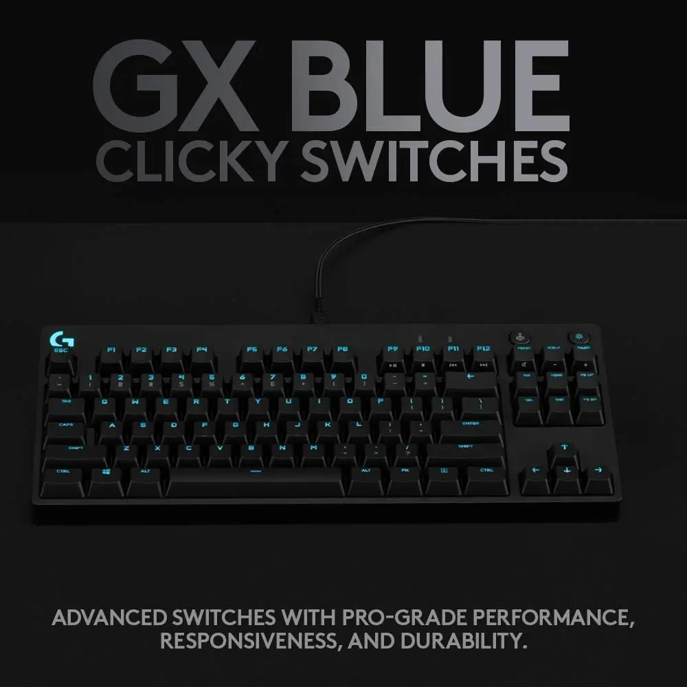 Logitech G PRO RGB Gaming Keyboard with Mechanical Blue Clicky Switches - Black  for sale in Emirates from Games2all