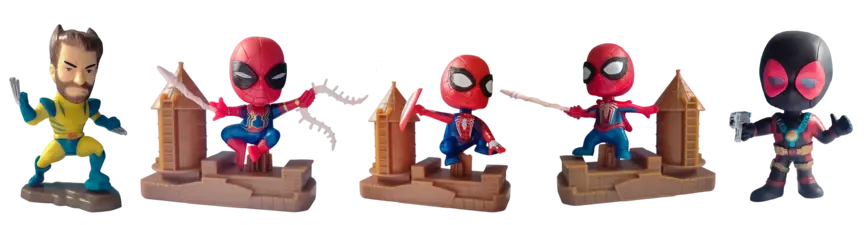 Marvel Spiderman Deadpool Set Pack of 6 - Action Figure