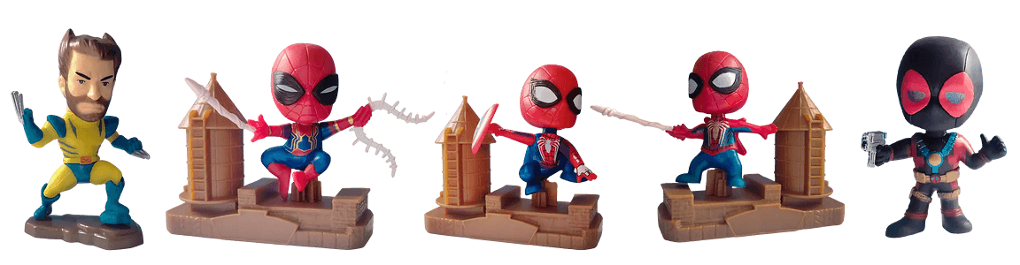 Marvel Spiderman Deadpool Set Pack of 6 - Action Figure