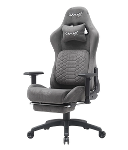 كرسي جيمنج من جاماكس BS-7966 مع مسند للقدمين - جراي