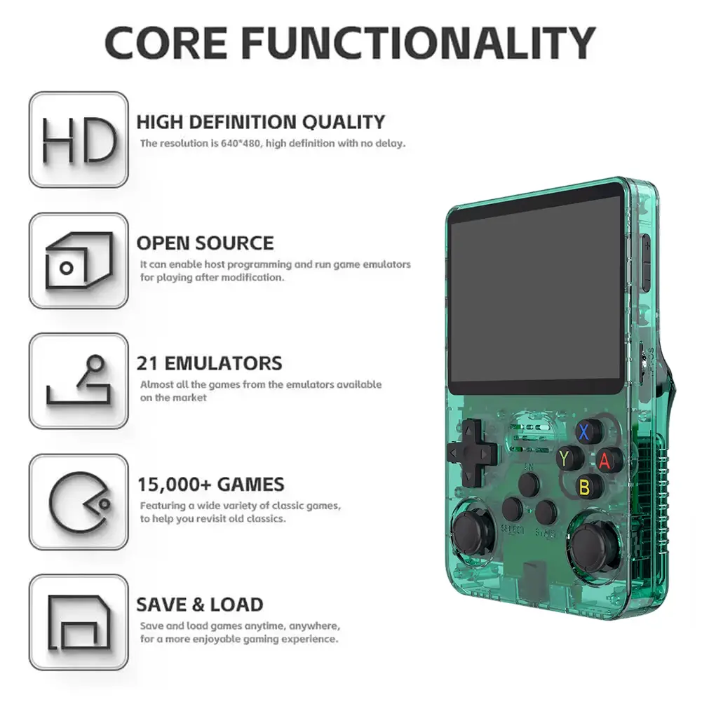R36S Retro Handheld Video Game Console - 128 GB - Green  for sale in Emirates from Games2all