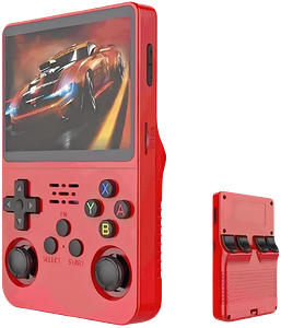 جهاز تشغيل ألعاب الفيديو الرقمية محمول باليد - 128 جيجا - أحمر