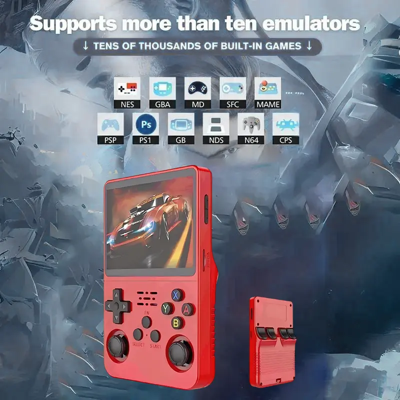 R36S Retro Handheld Video Game Console - 128 GB - Red  for sale in Emirates from Games2all
