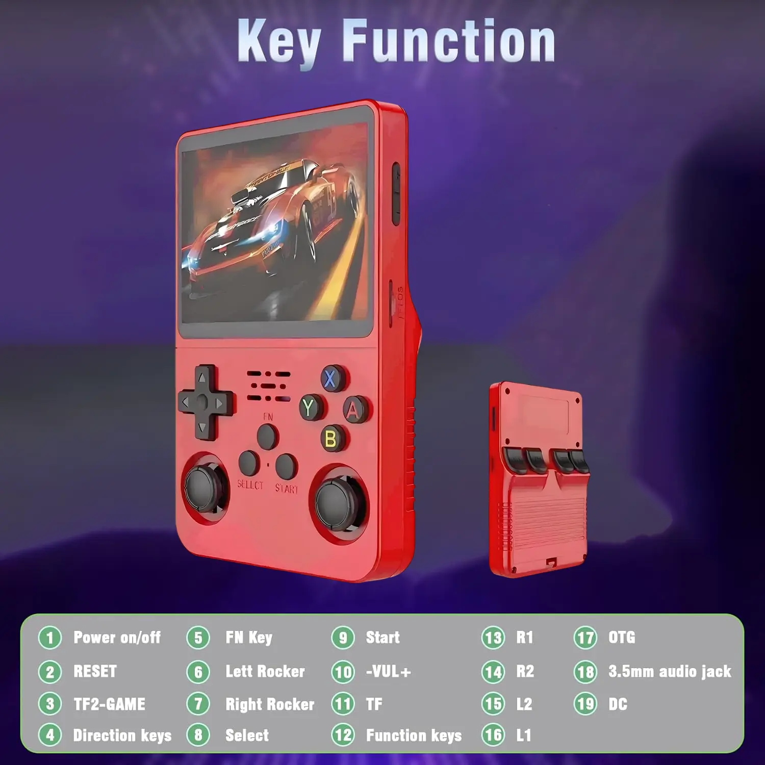 R36S Retro Handheld Video Game Console - 128 GB - Red  for sale in Emirates from Games2all