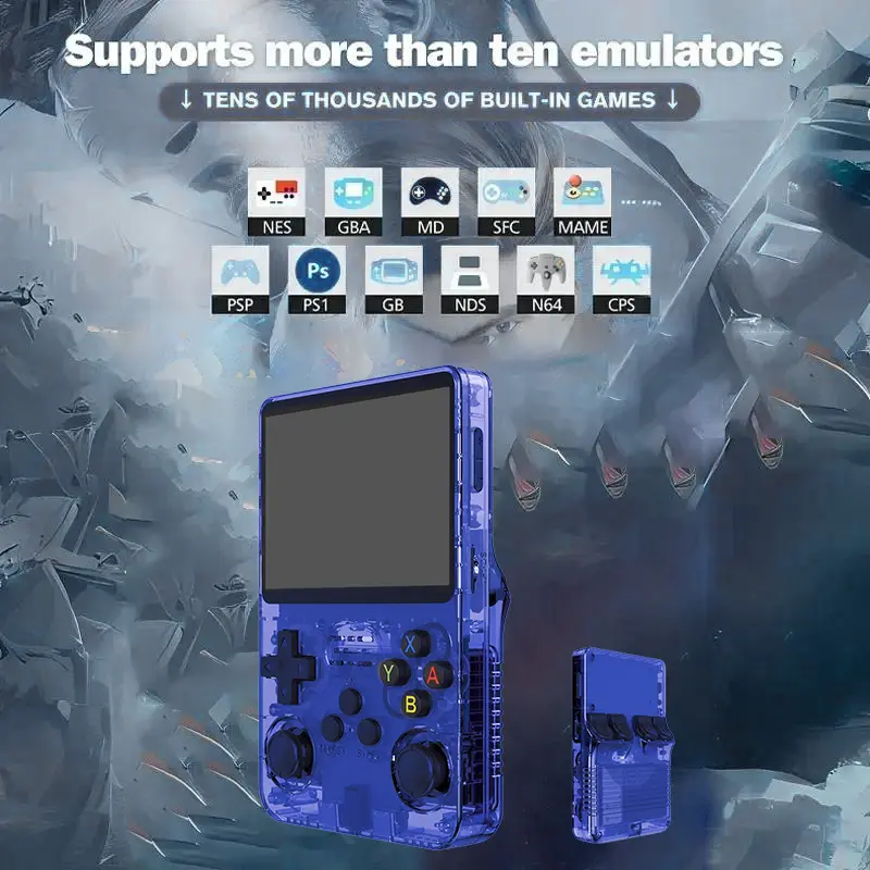 R36S Retro Handheld Video Game Console - 128 GB - Blue  for sale in Emirates from Games2all