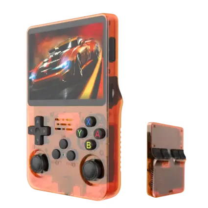R36S Retro Handheld Video Game Console - 128 GB - Orange 