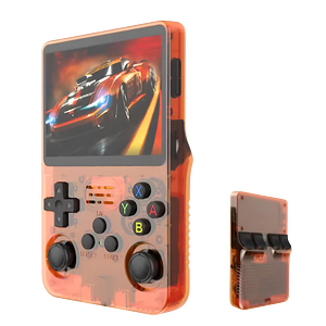 R36S Retro Handheld Video Game Console - 128 GB - Orange 