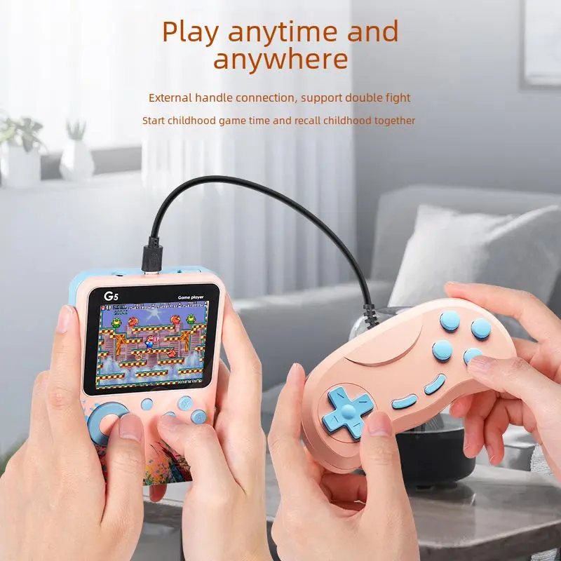 G5 Retro Handheld Video Game Console 500-in-1 Mini With Wire Controller - Colorful Pink  for sale in Emirates from Games2all