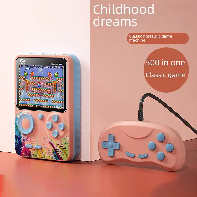 G5 Retro Handheld Video Game Console 500-in-1 Mini With Wire Controller - Colorful Pink  for sale in Emirates from Games2all