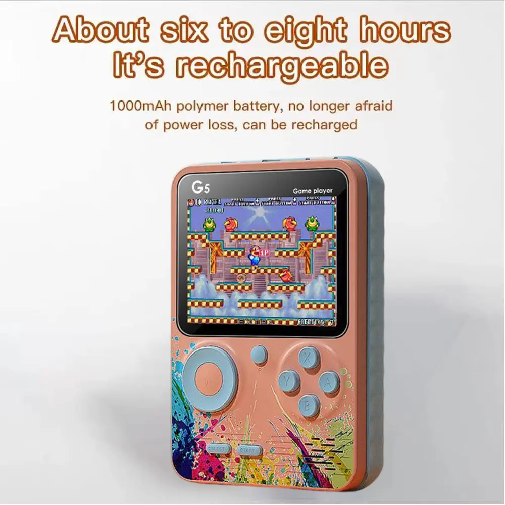 G5 Retro Handheld Video Game Console 500-in-1 Mini With Wire Controller - Colorful Pink  for sale in Emirates from Games2all
