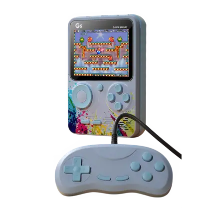 G5 Retro Handheld Video Game Console 500-in-1 Mini With Wire Controller - Gray 