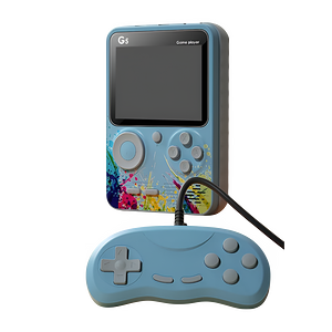  جهاز تشغيل ألعاب الفيديو الرقمية ريترو محمول باليد 500 في 1 مع وحدة تحكم سلكية - سماوي