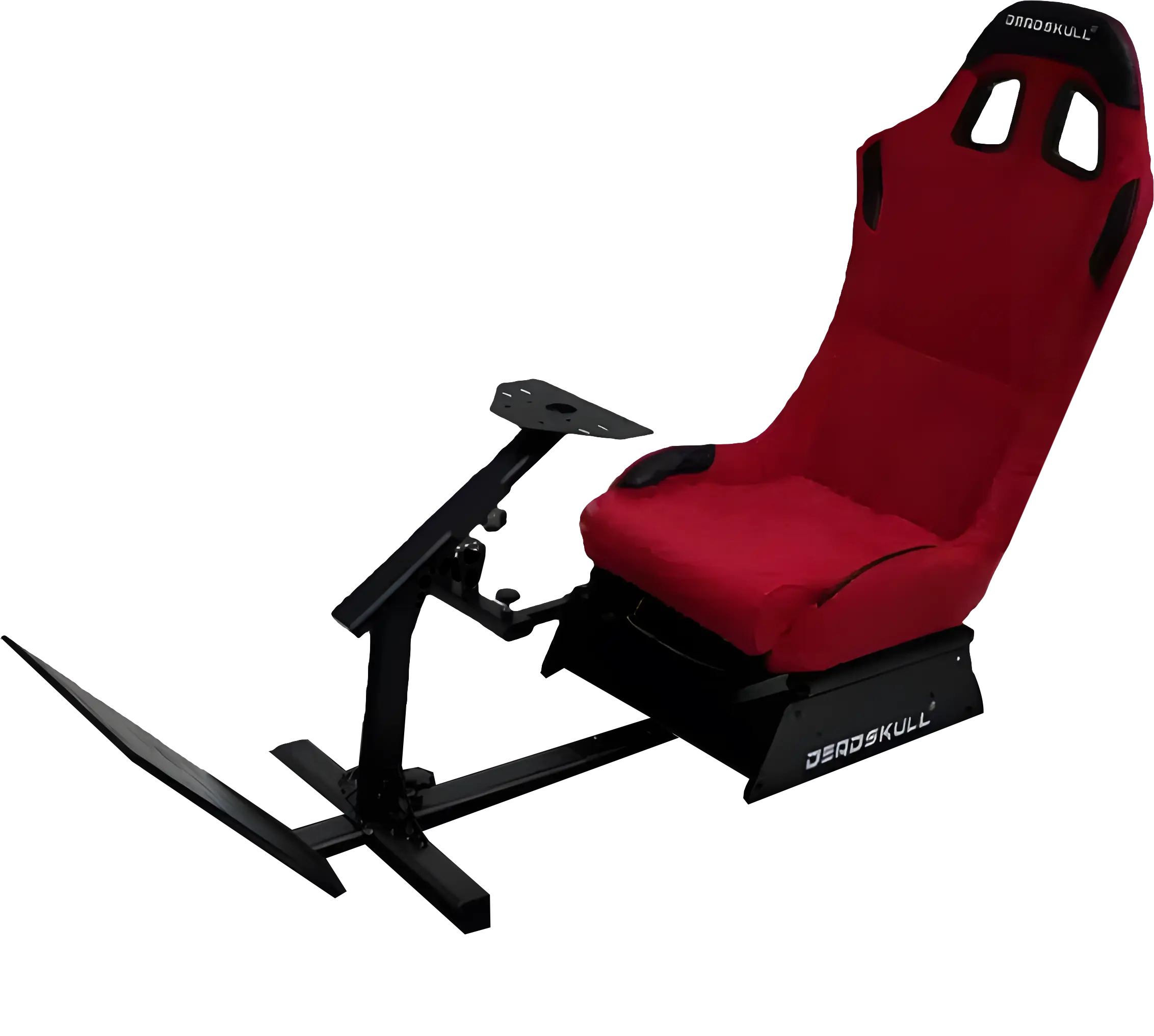 DeadSkull Racing Seat Gaming Chair with Steering Wheel & Pedal Stand - Maroon   for sale in Emirates from Games2all