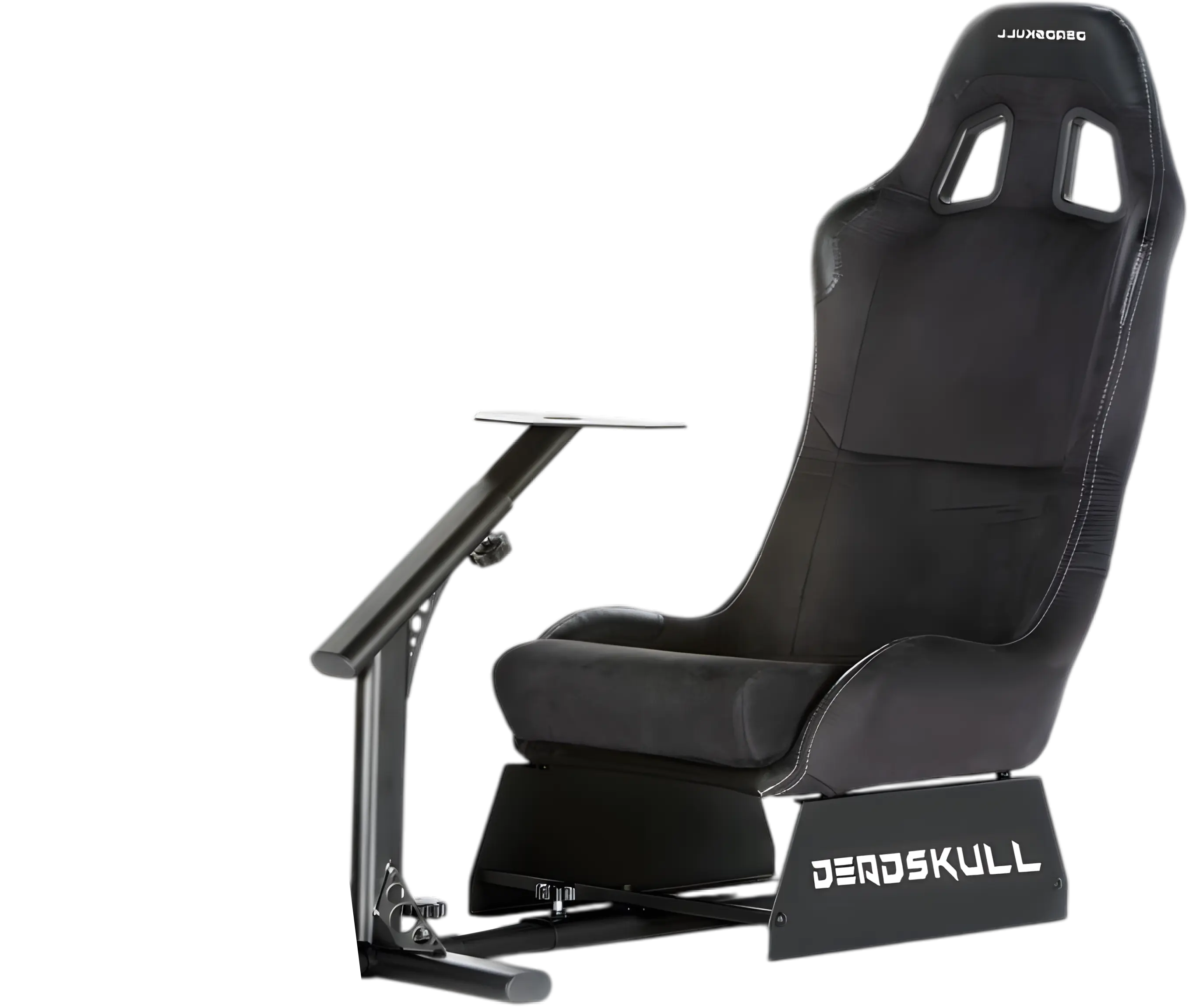 DeadSkull Racing Seat Gaming Chair with Steering Wheel & Pedal Stand - Black   for sale in Emirates from Games2all