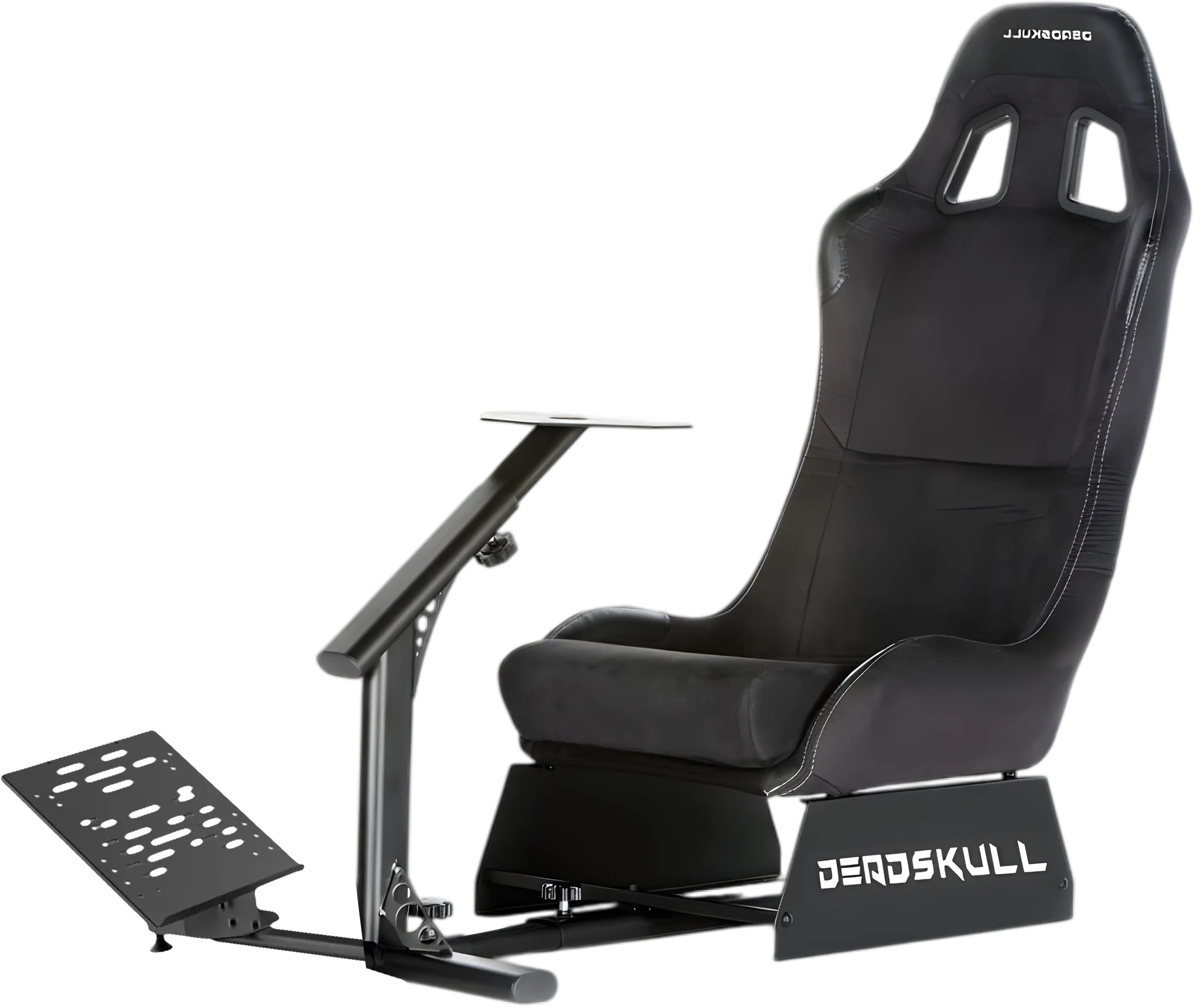 DeadSkull Racing Seat Gaming Chair with Steering Wheel & Pedal Stand - Black   for sale in Emirates from Games2all