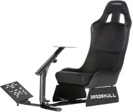 DeadSkull Racing Seat Gaming Chair with Steering Wheel & Pedal Stand - Black   for sale in Emirates from Games2all