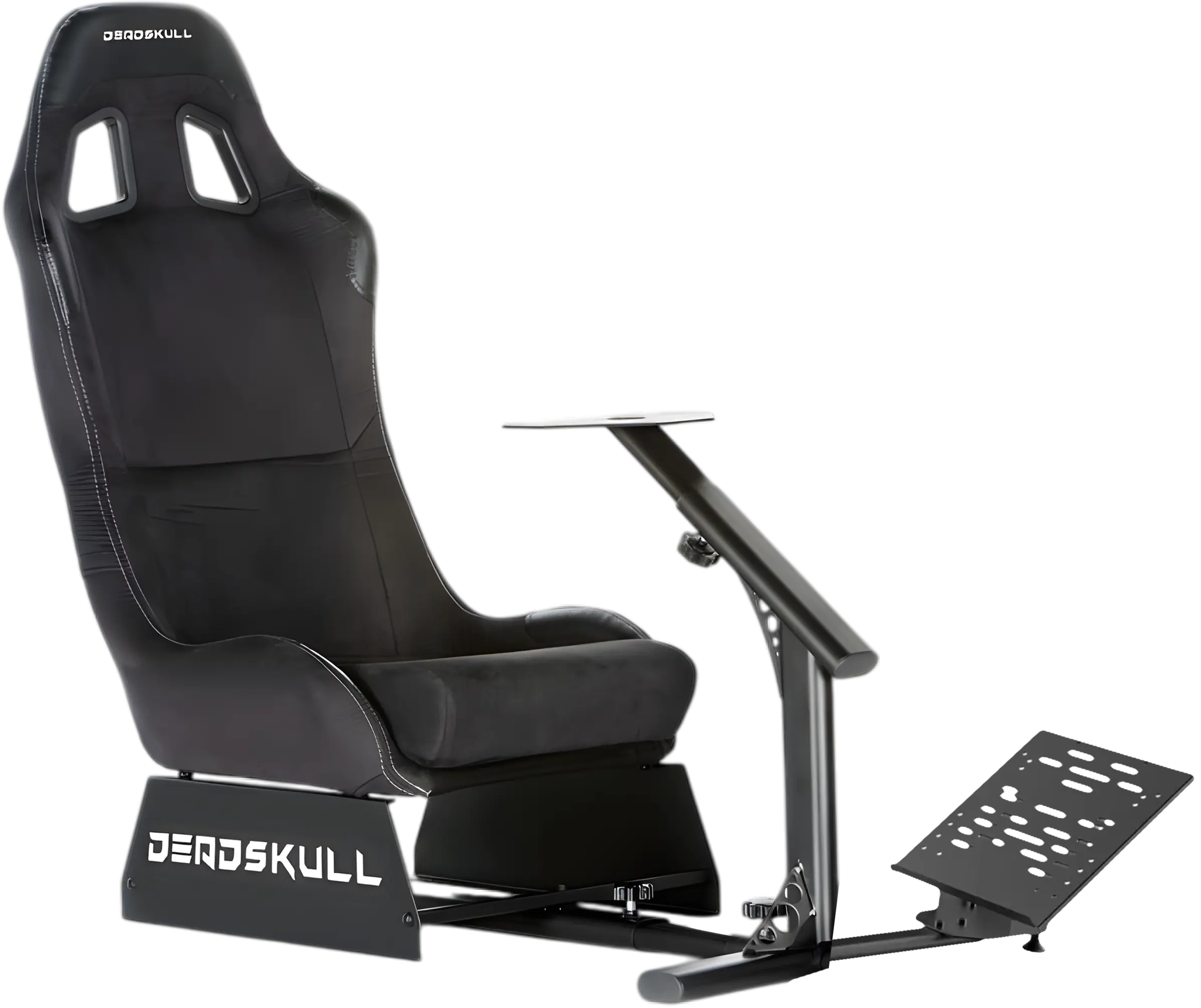 DeadSkull Racing Seat Gaming Chair with Steering Wheel & Pedal Stand - Black   for sale in Emirates from Games2all