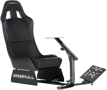 كرسي سباقات ديد سكال مع حامل عجلة السباق والدواسات - اسود
