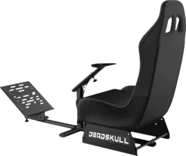 DeadSkull Racing Seat Gaming Chair with Steering Wheel & Pedal Stand - Black   for sale in Emirates from Games2all